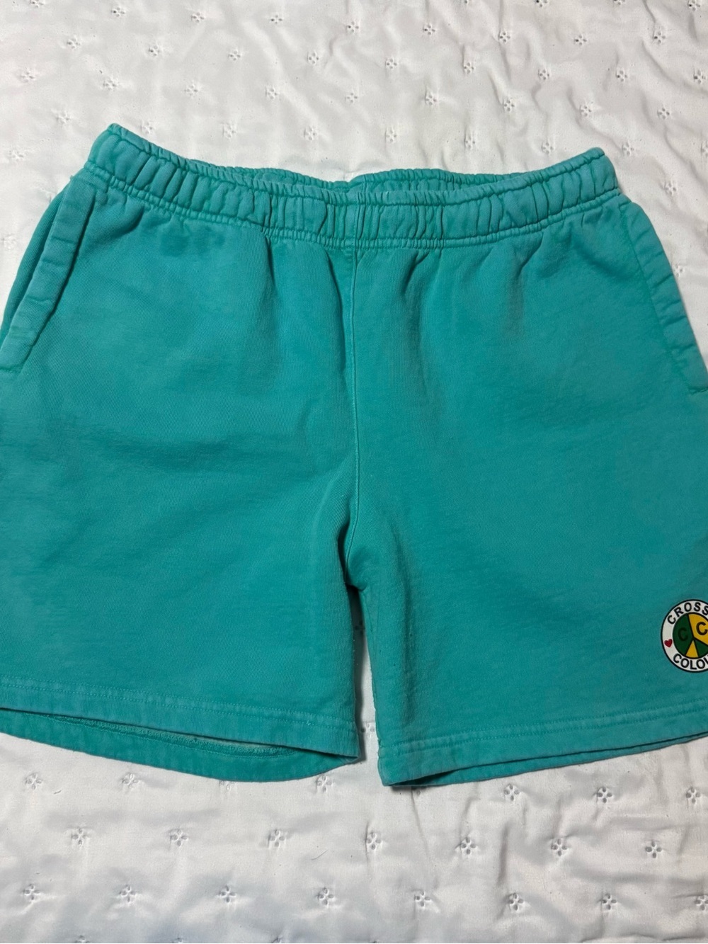 Cross Colours Teal Athletic Pull-On Shorts for Women